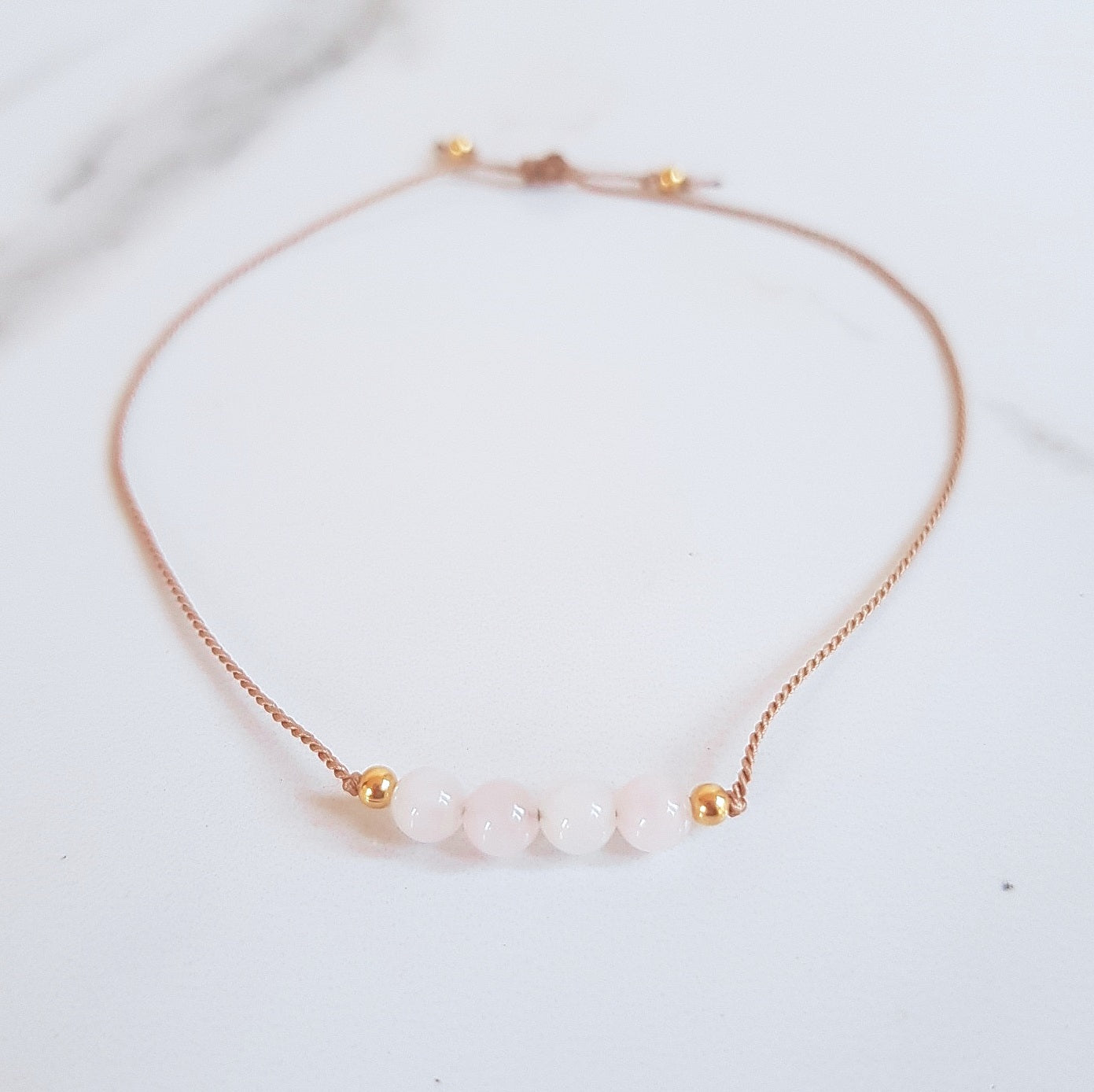 Nylon Bracelet - Rose Quartz