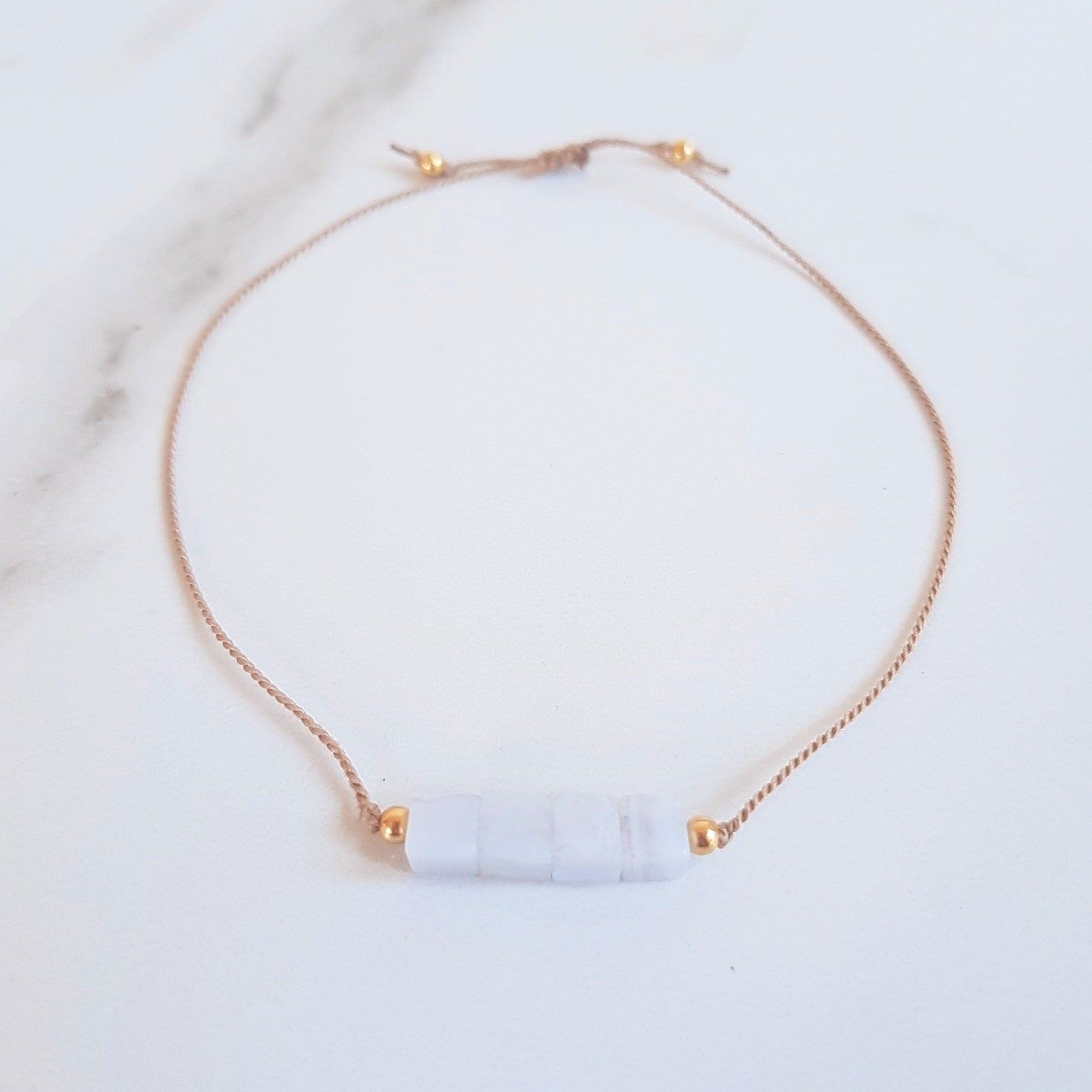 Nylon Bracelet (Minis) - Blue Lace Agate