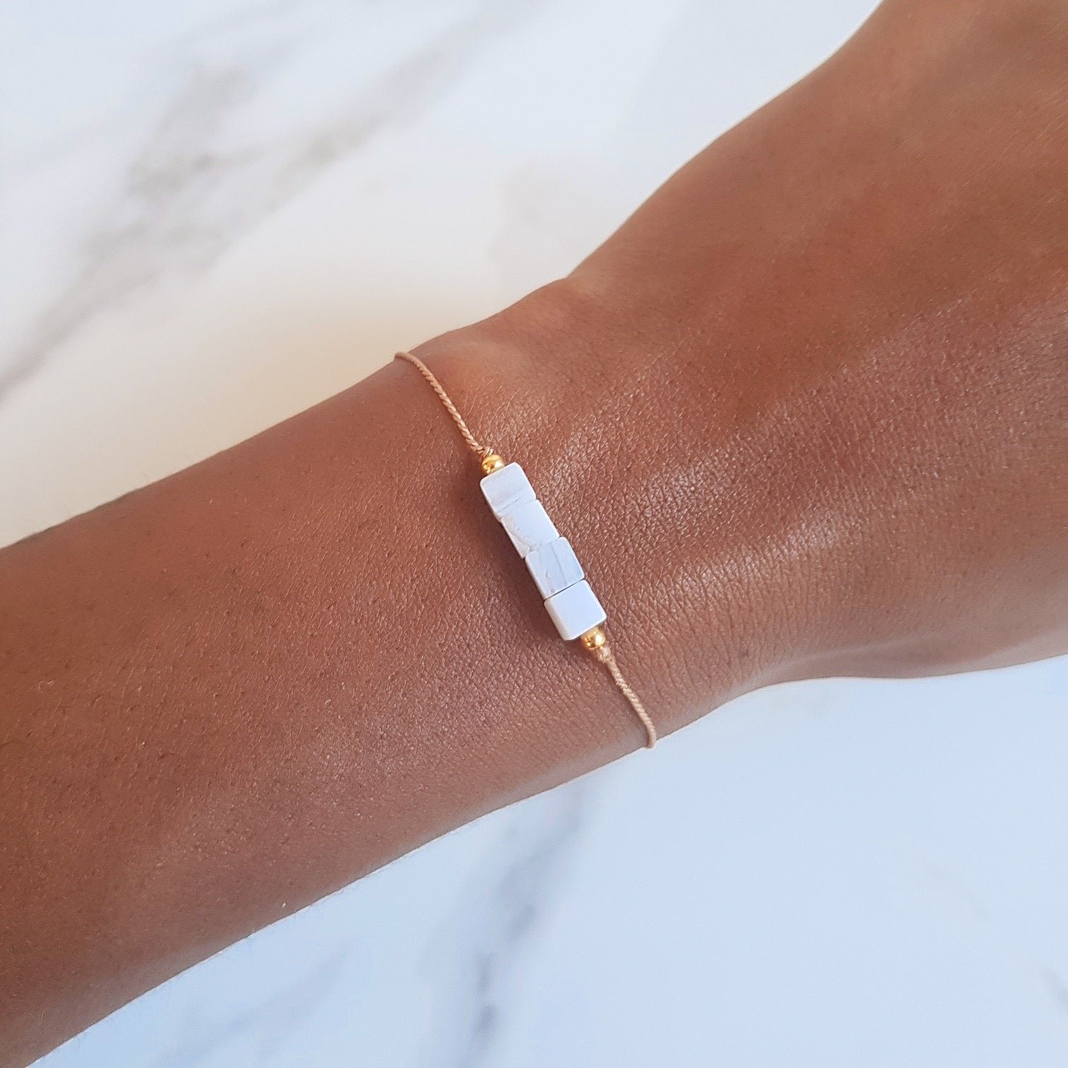 Nylon Bracelet (Minis) - Blue Lace Agate