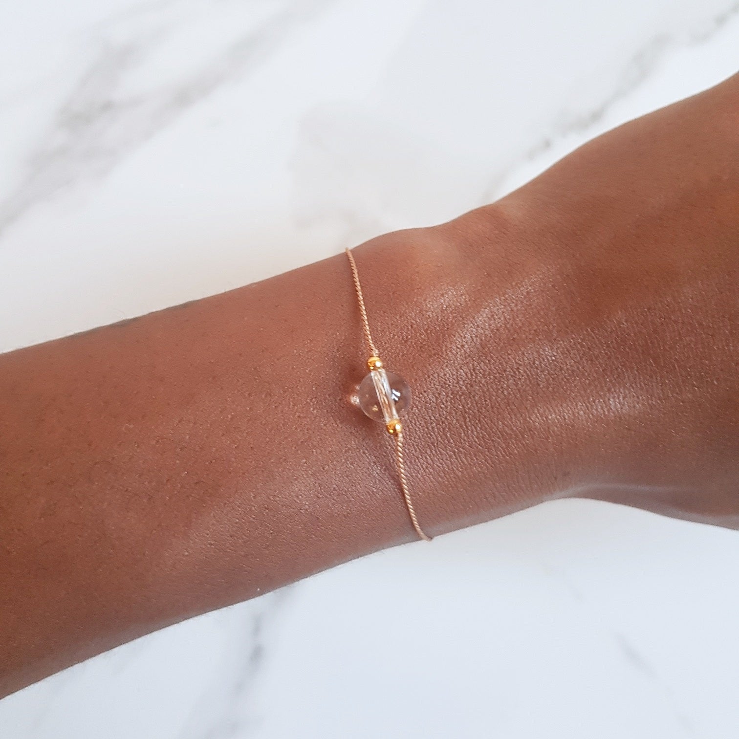 Nylon Bracelet - Clear Quartz