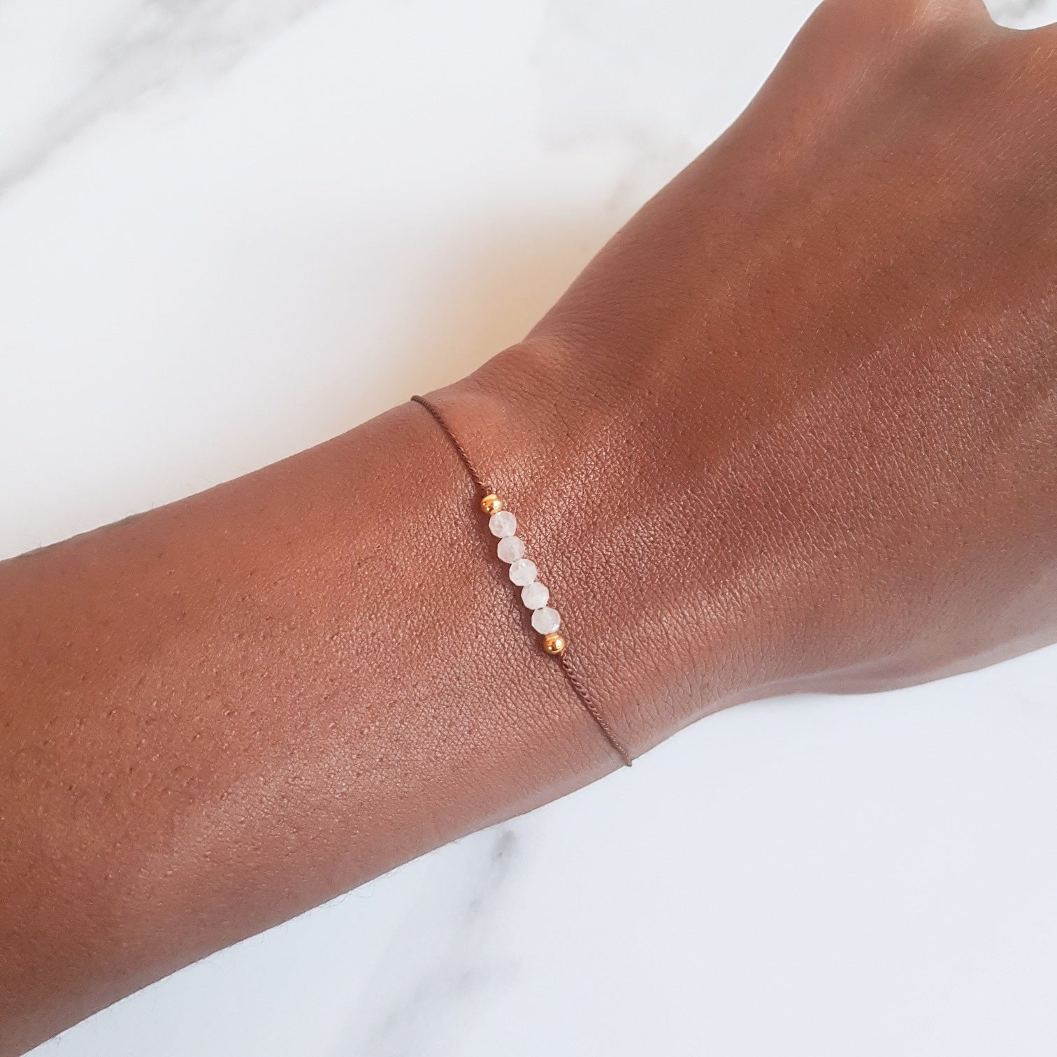 Nylon Bracelet (Minis) - Rose Quartz