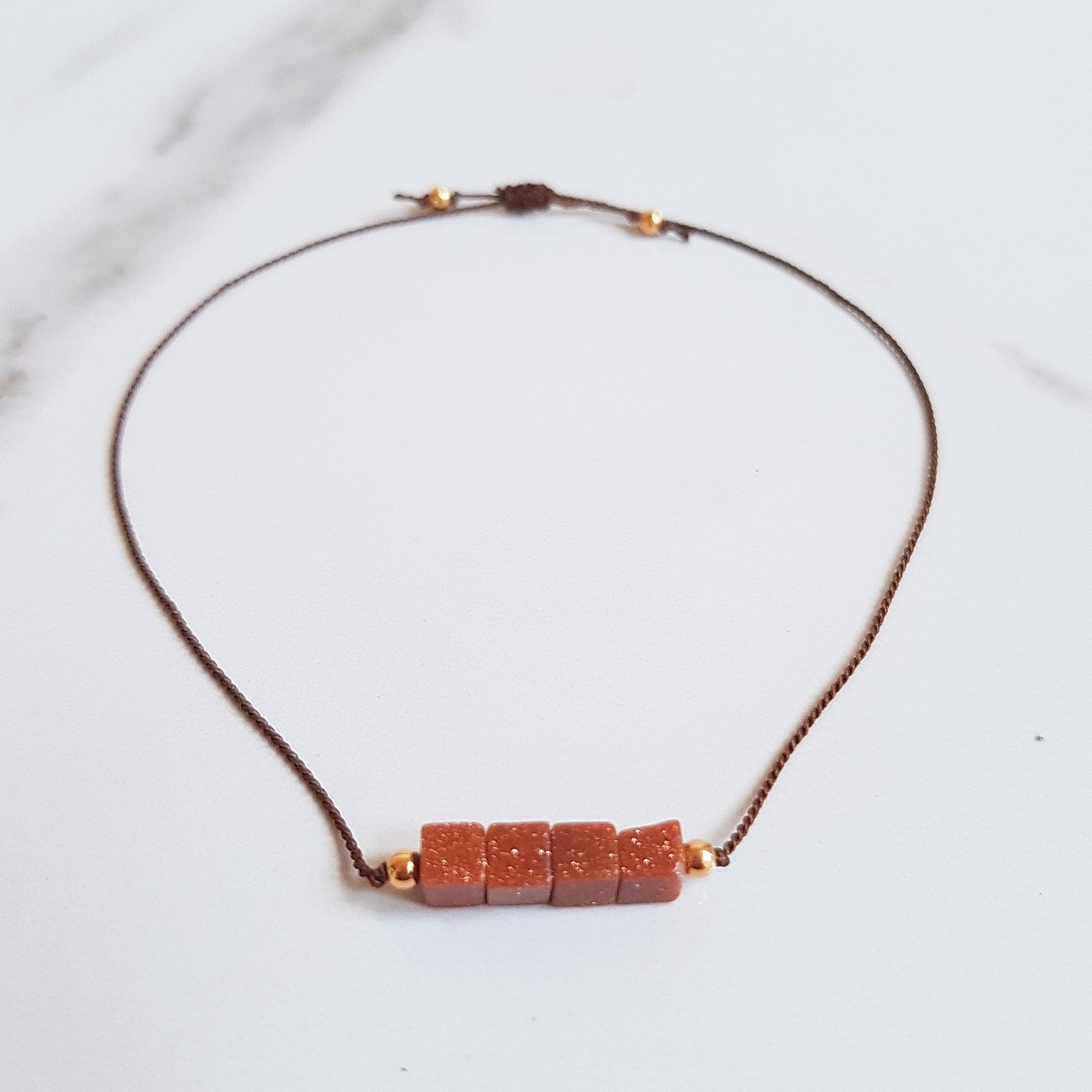 Nylon Bracelet (Minis)  - Goldstone
