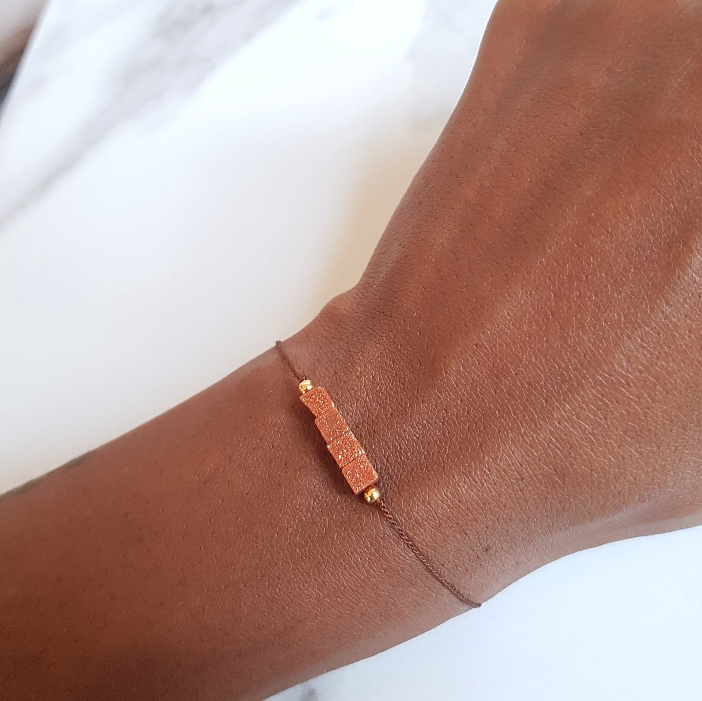 Nylon Bracelet (Minis)  - Goldstone