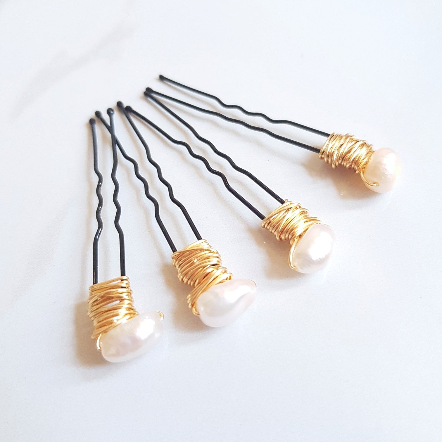 Gemstone Hair Pins - Freshwater Pearl
