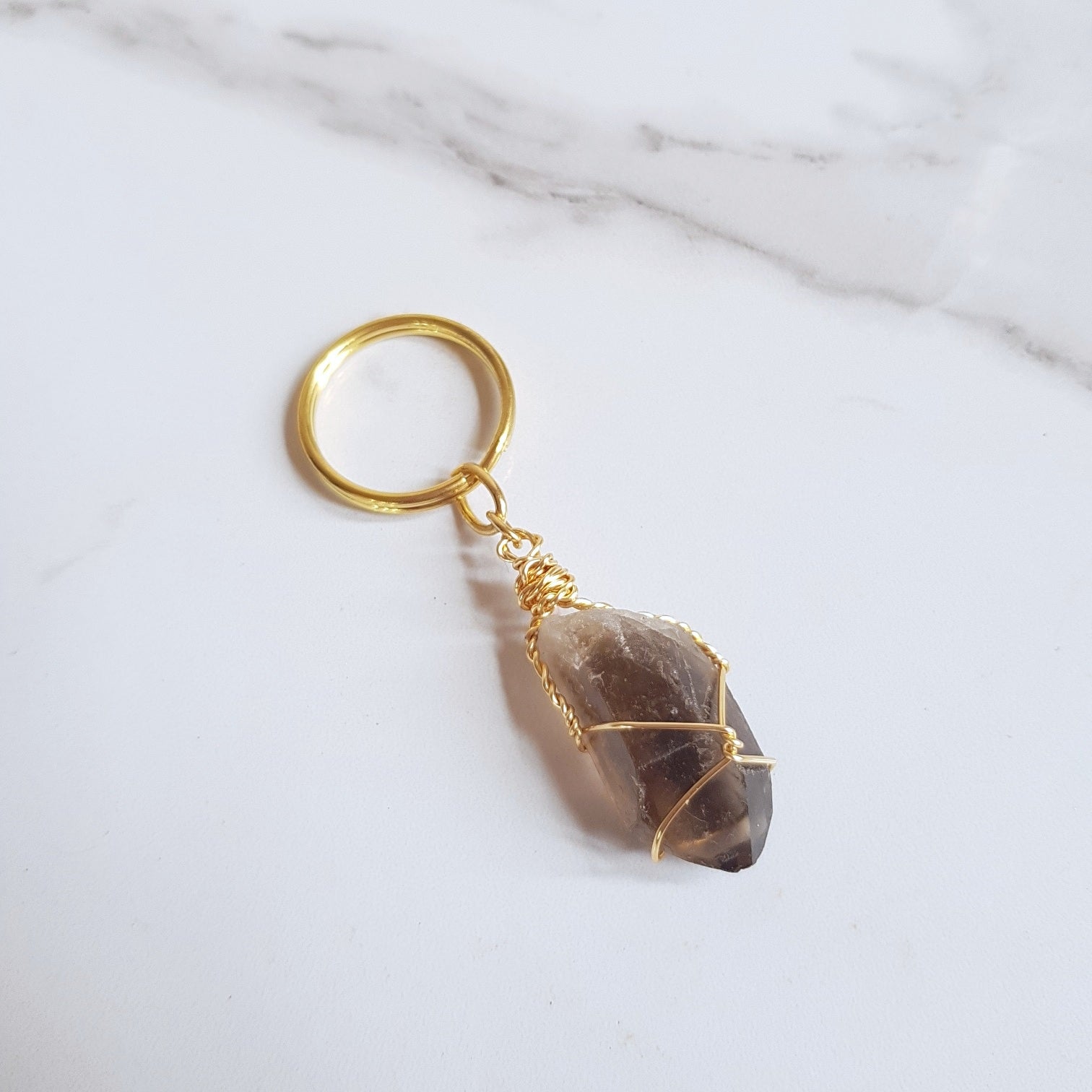 Gemstone Keyring - Smokey Quartz