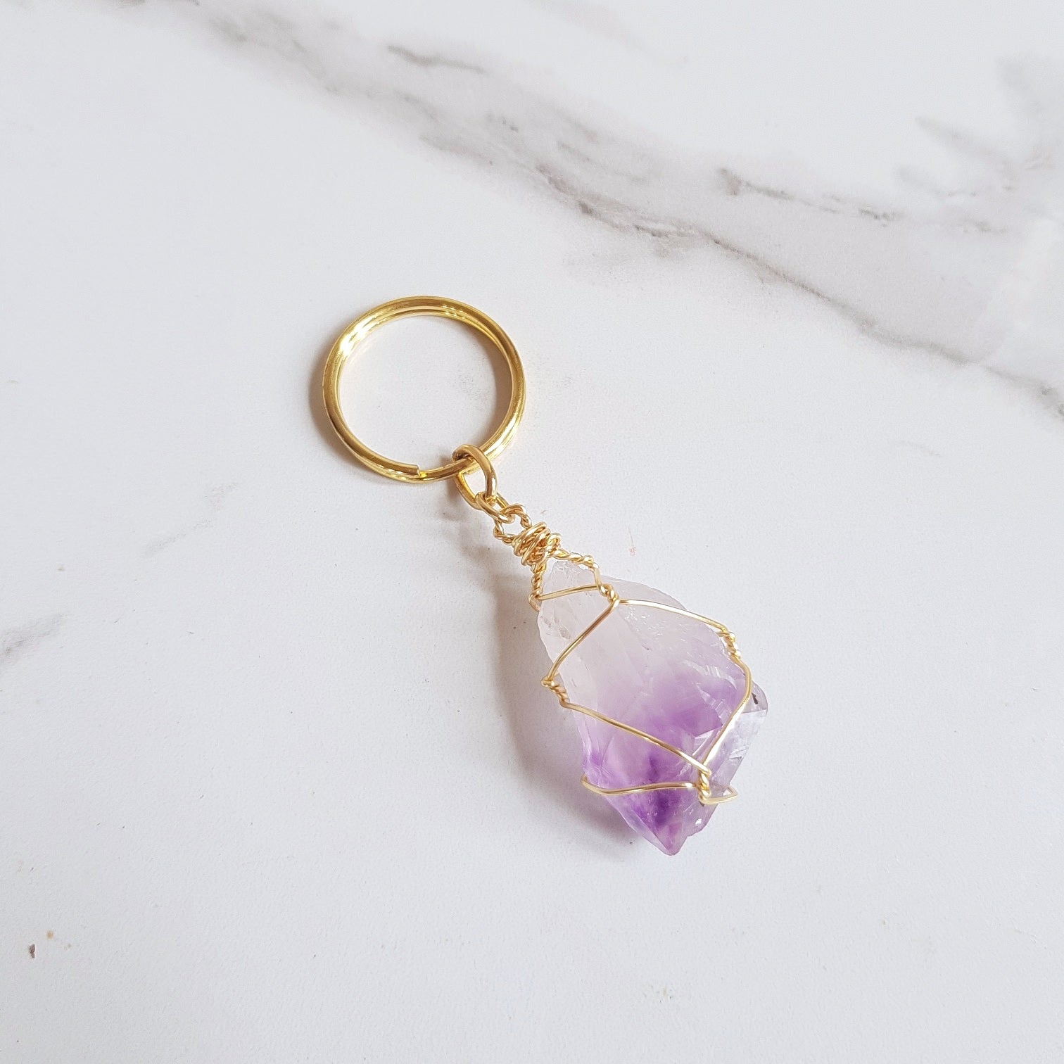 Gemstone Keyring - Amethyst (ROUGH)