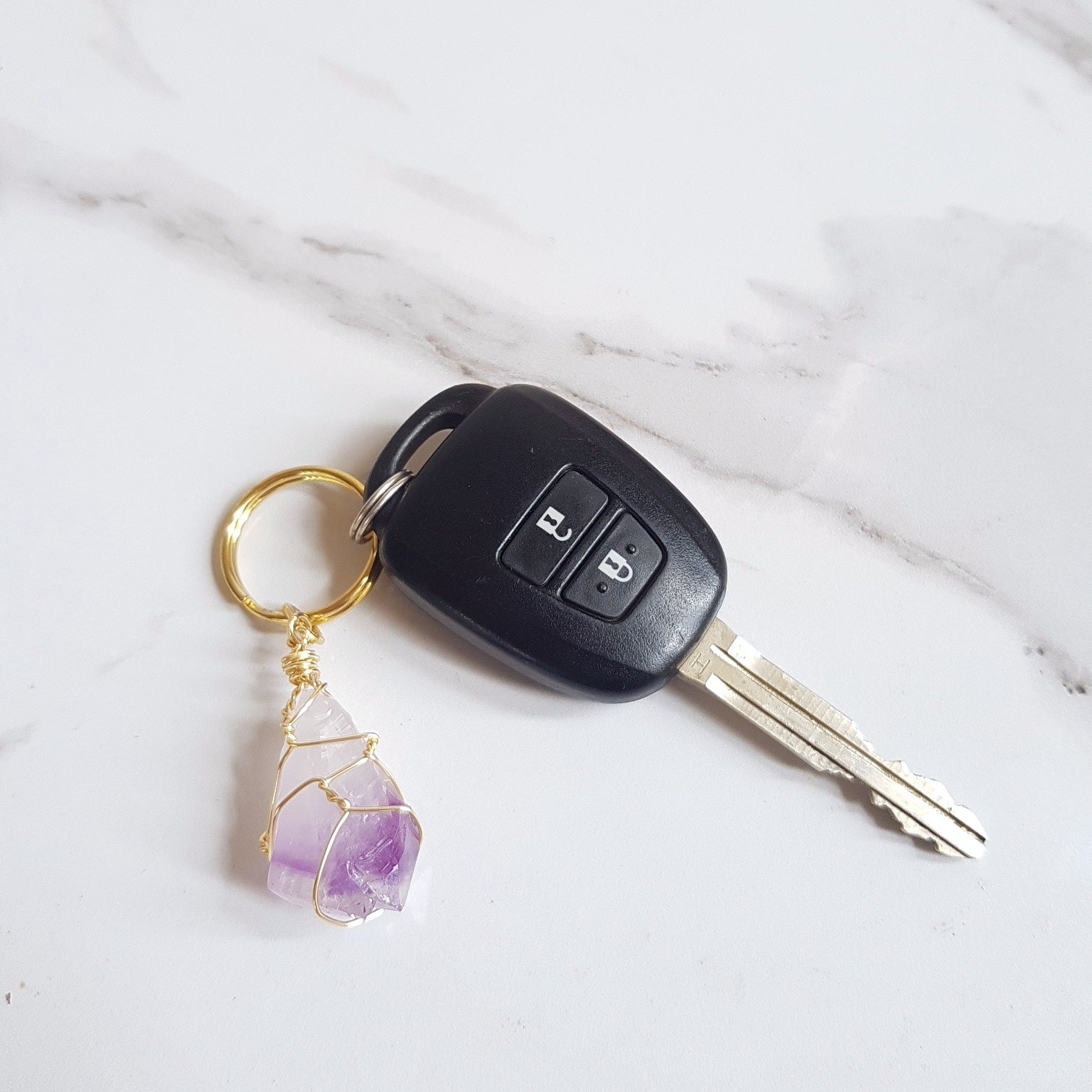 Gemstone Keyring - Amethyst (ROUGH)