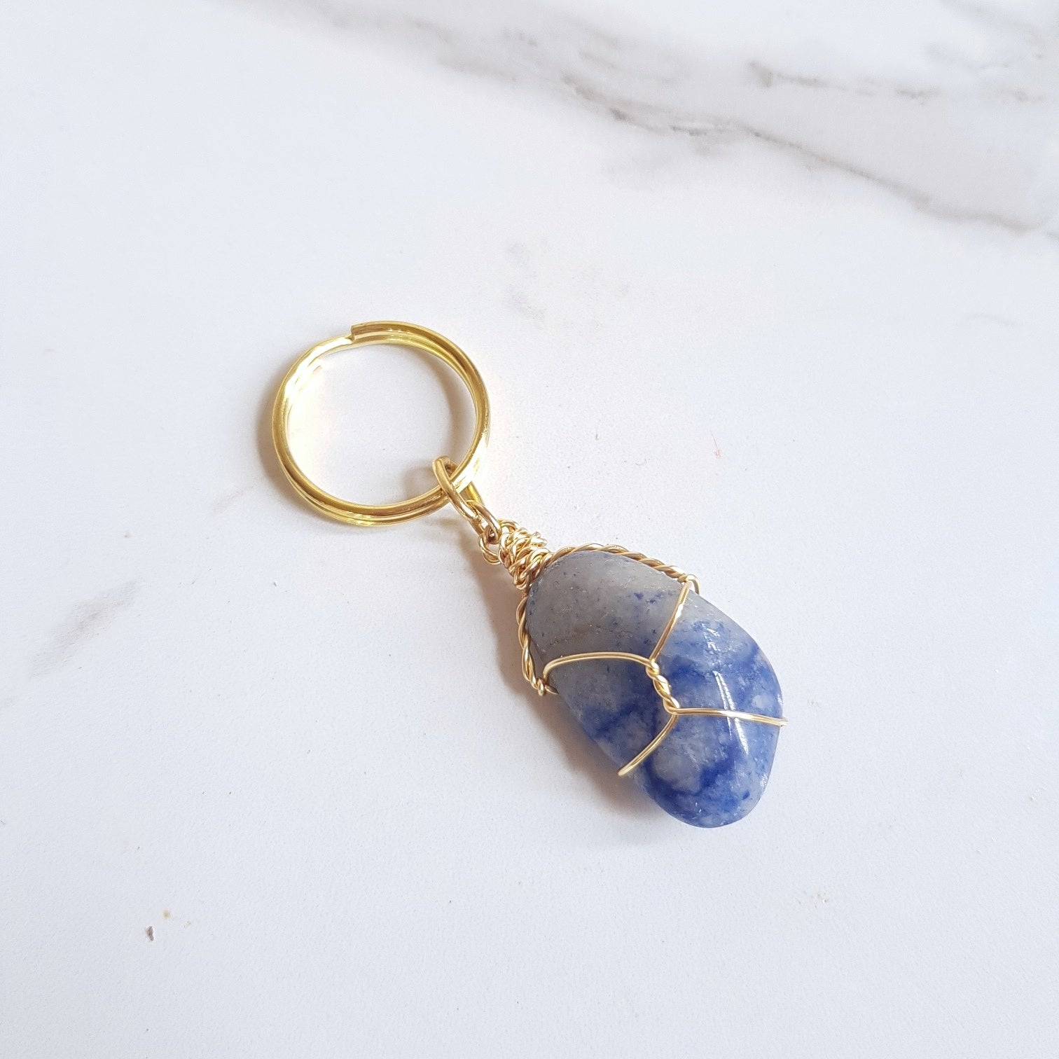 Gemstone Keyring - Blue Aventurine