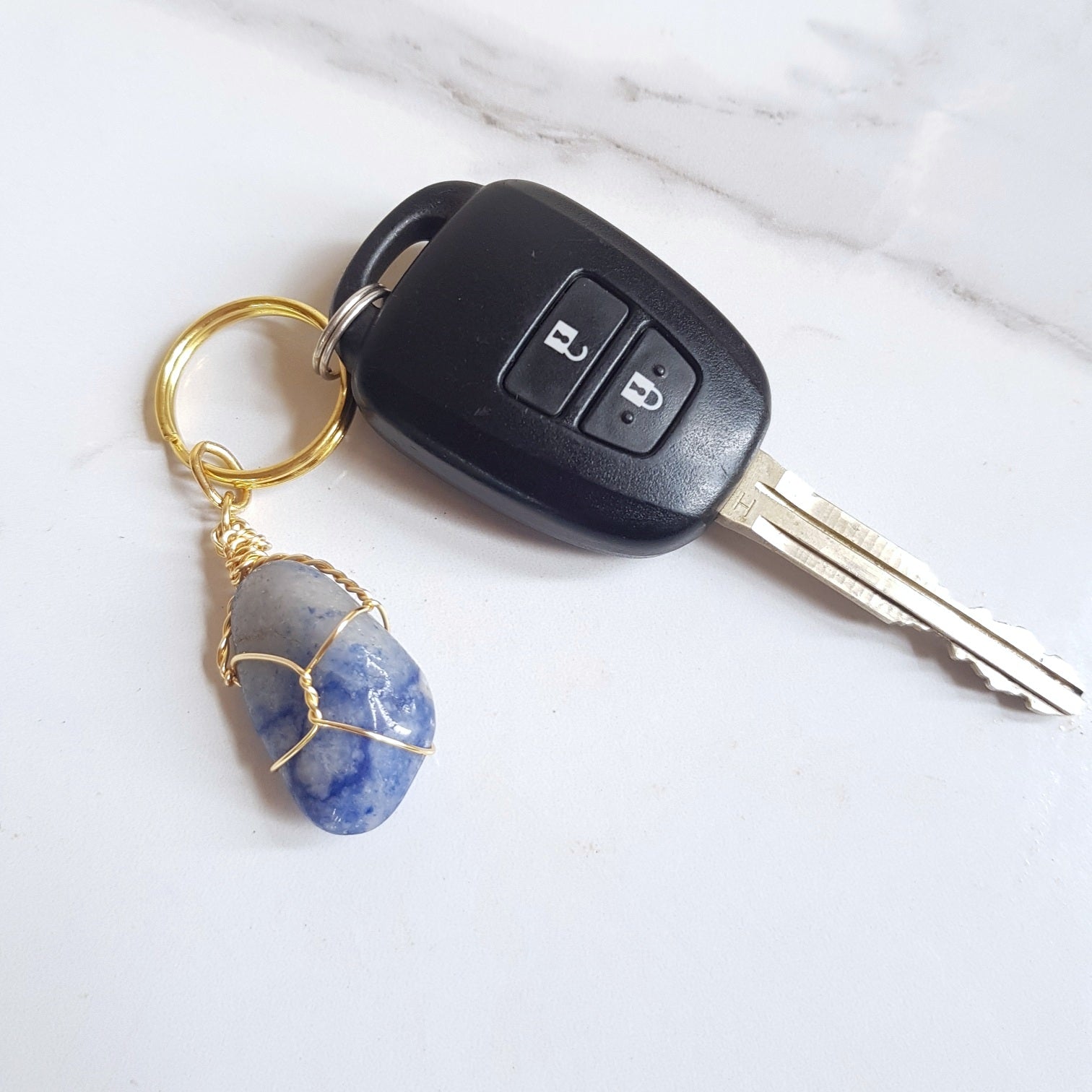 Gemstone Keyring - Blue Aventurine