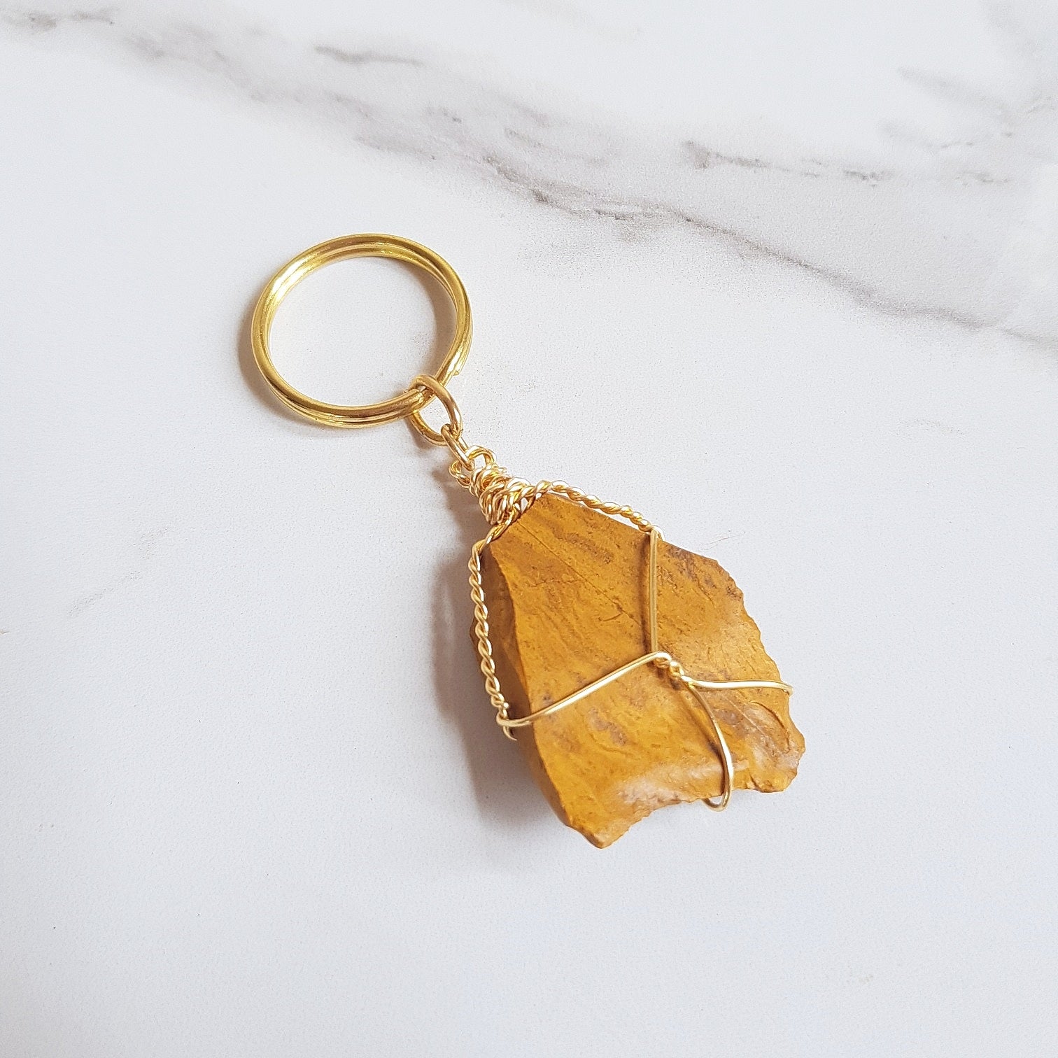 Gemstone Keyring - Yellow Jasper