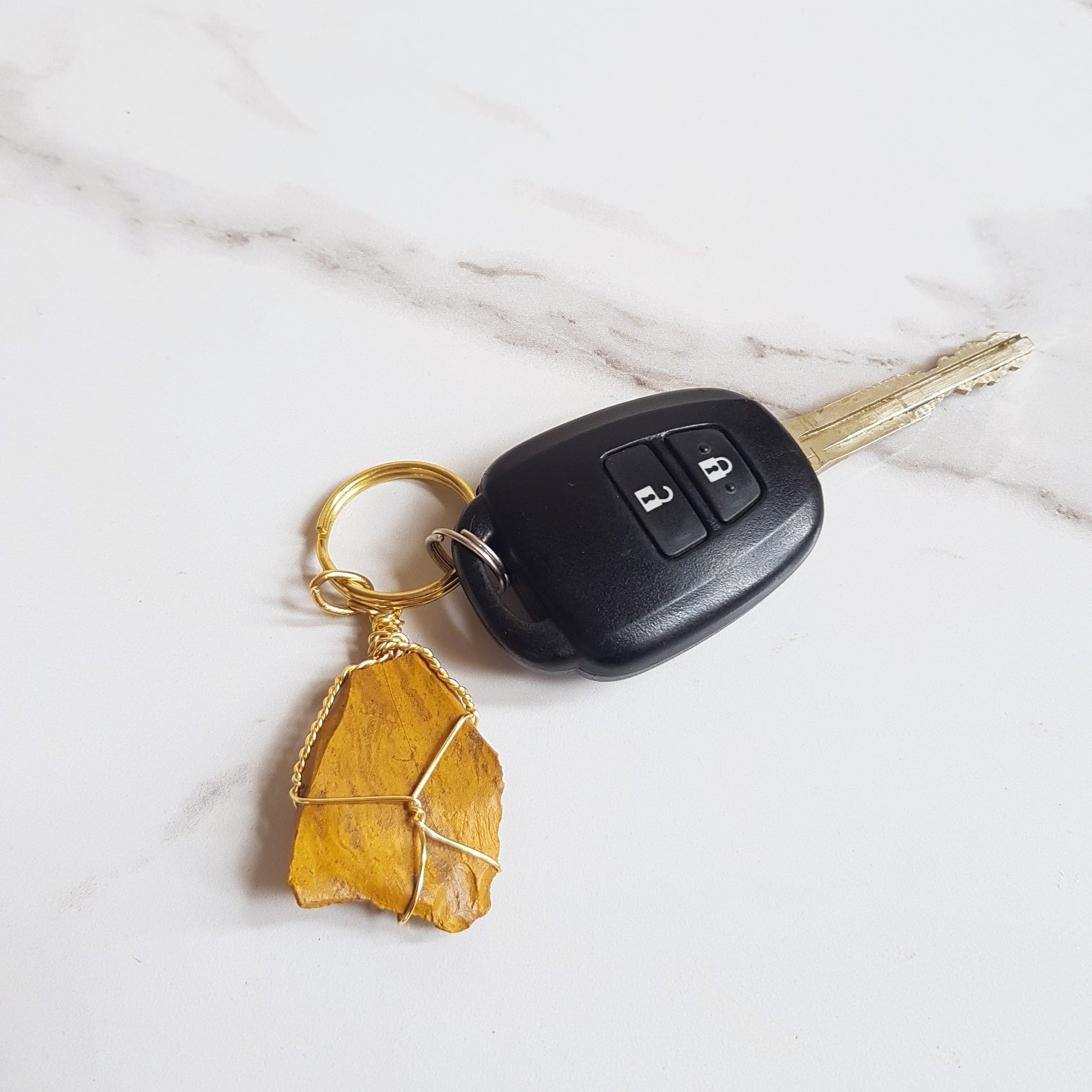 Gemstone Keyring - Yellow Jasper