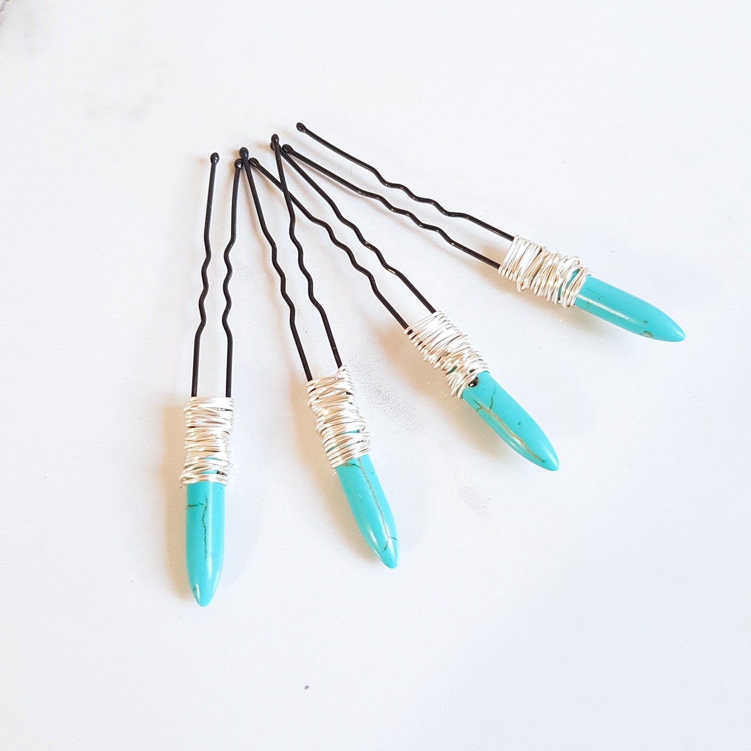 Gemstone Hair Pins - Turquoise