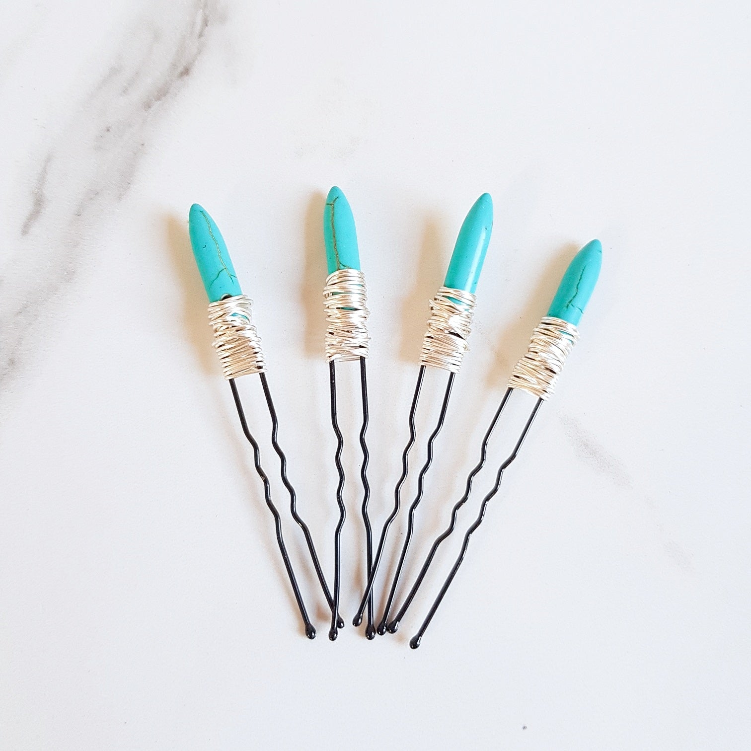 Gemstone Hair Pins - Turquoise