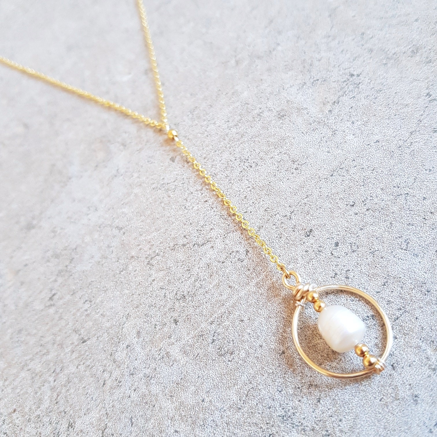 Lariat Necklace - Pearl