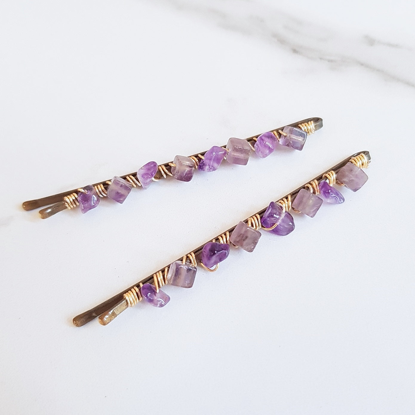Gemstone Hair Clip - Amethyst