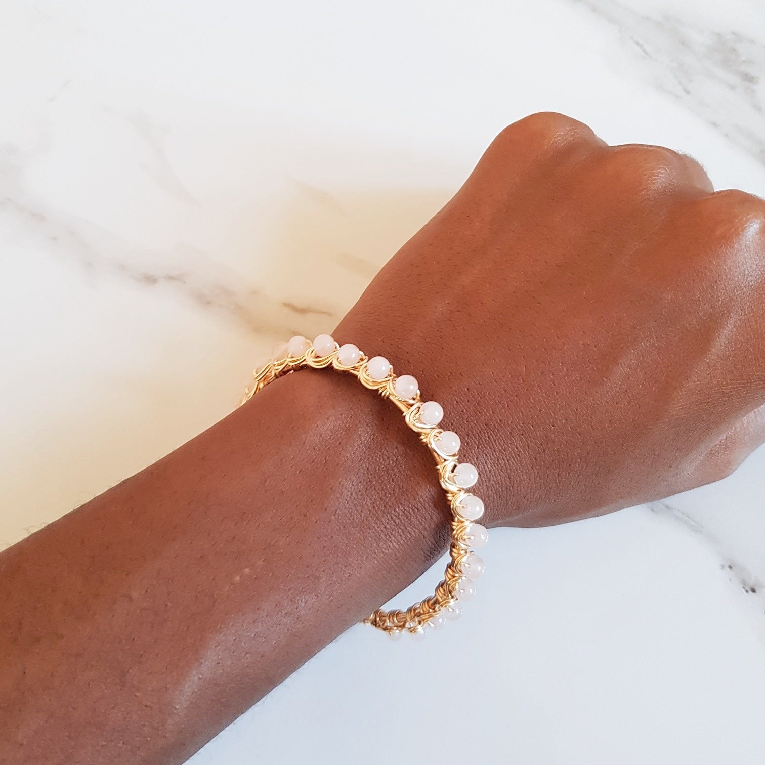Crown Cuff- Rose Quartz