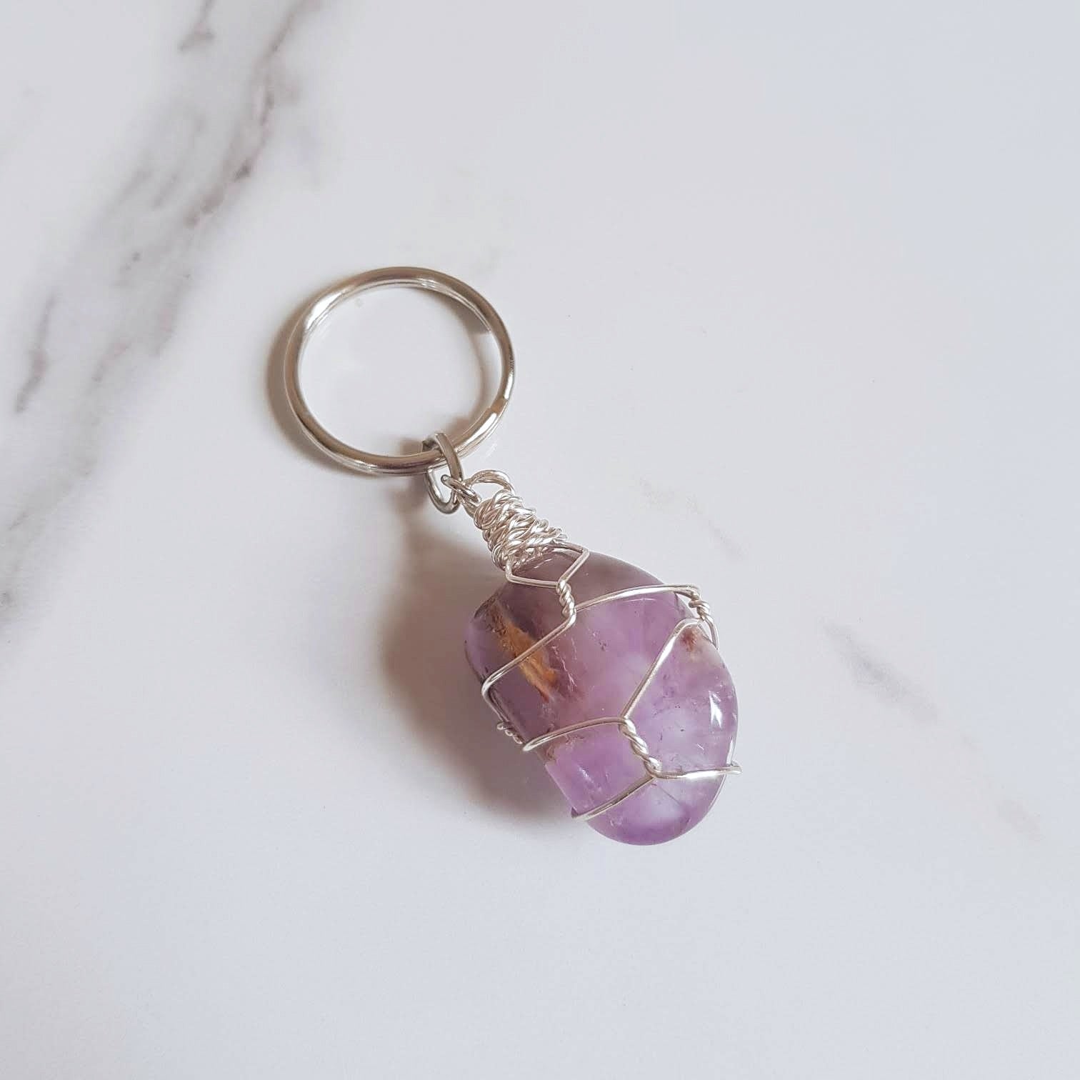 Gemstone Keyring - Amethyst (POLISHED)