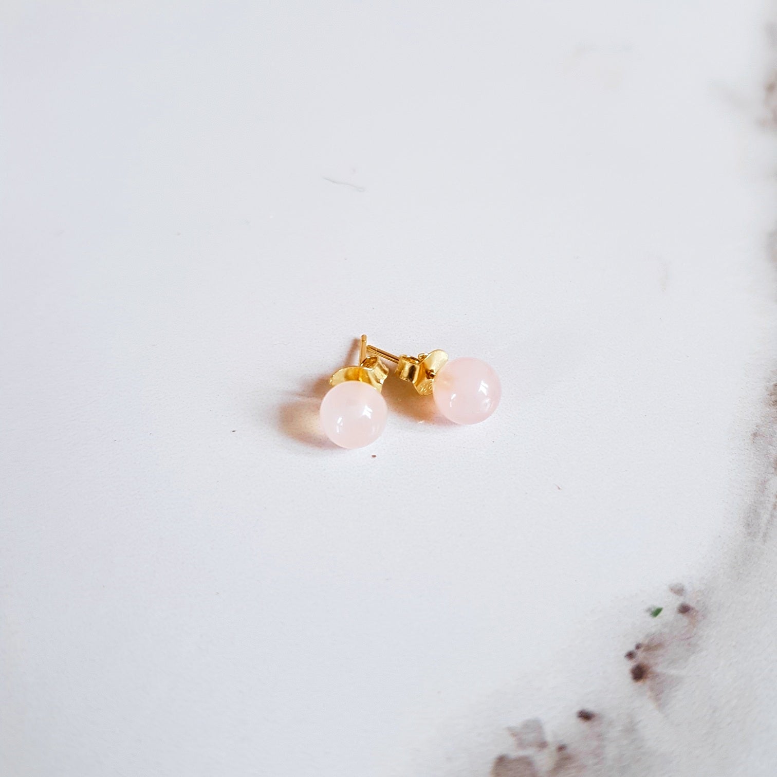 Love Studs - Rose Quartz
