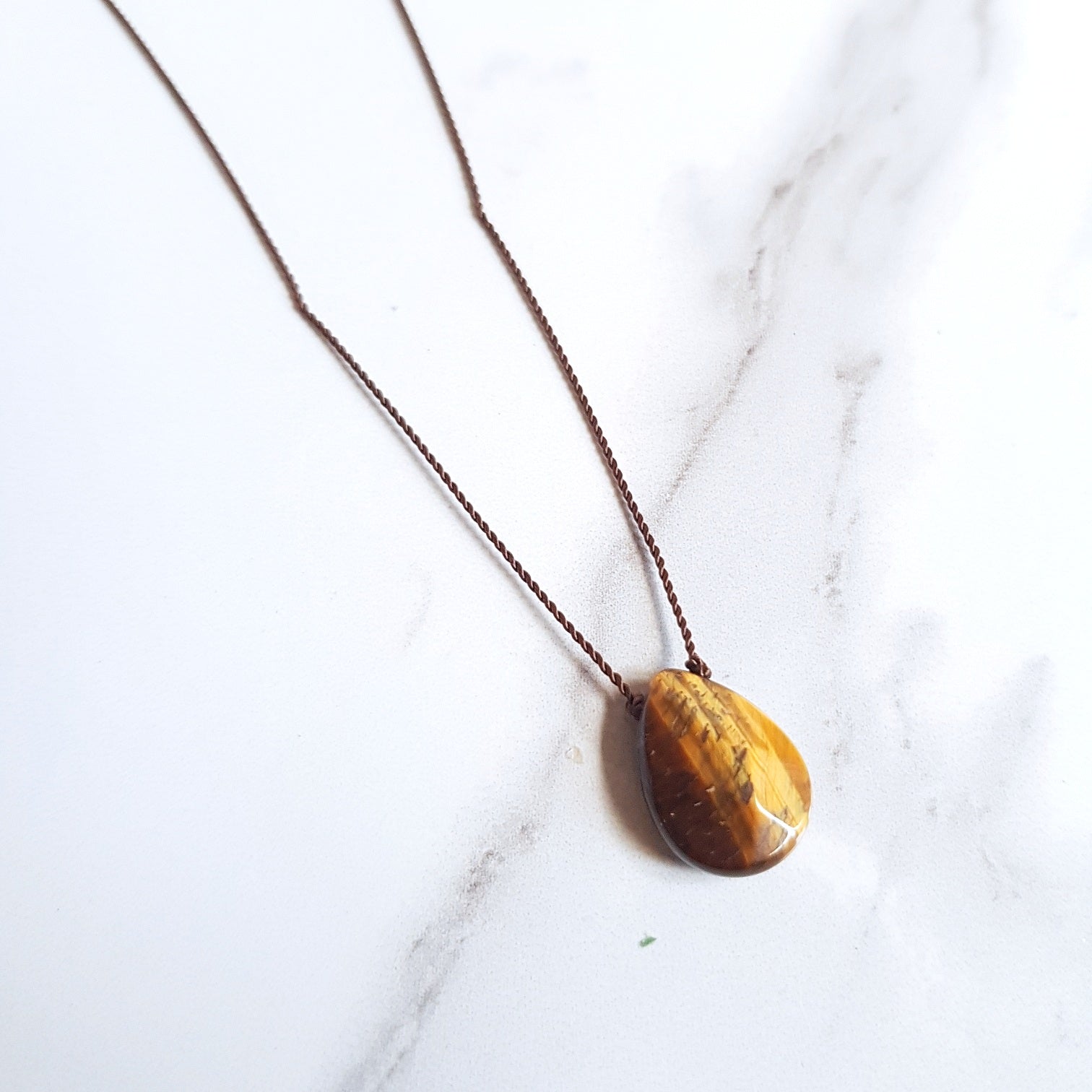 Tiger's Eye  Nylon Dainty Necklace