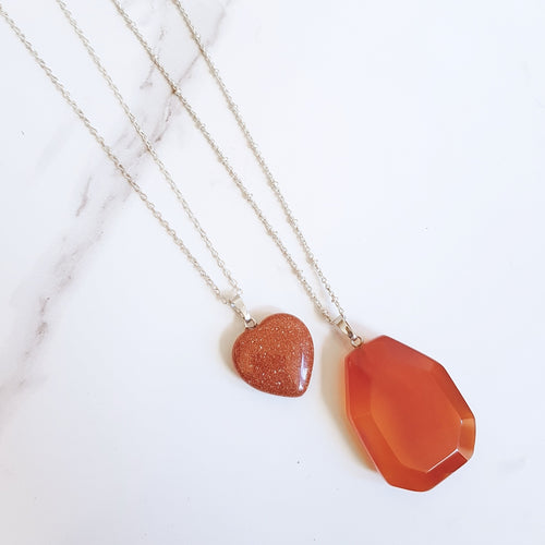 SALE- Orange Pendant Necklaces