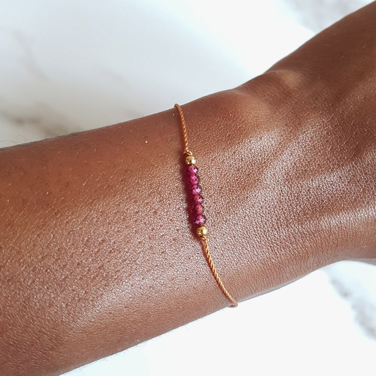 Nylon Bracelet - Garnet