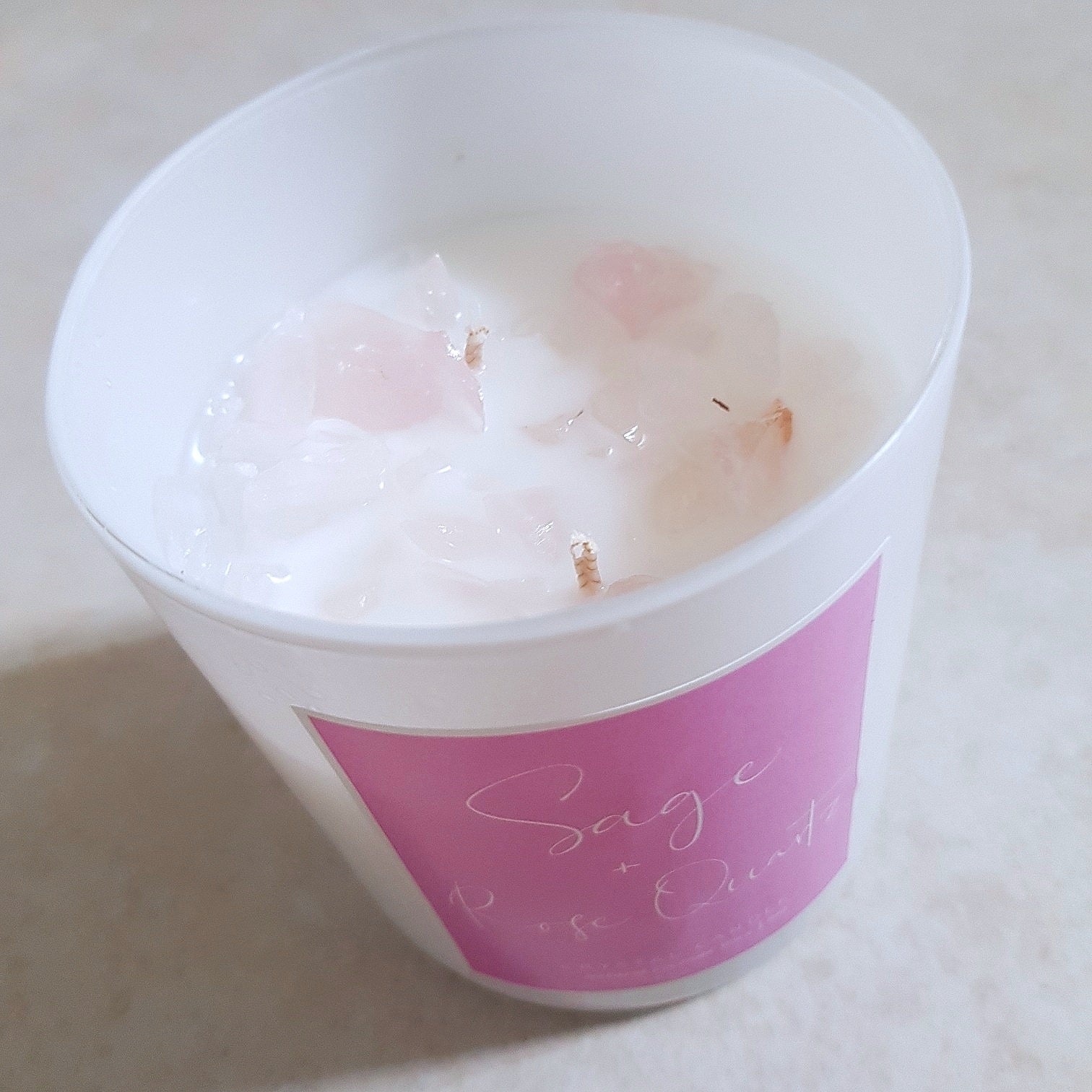 Sage & Rose Quartz Candle