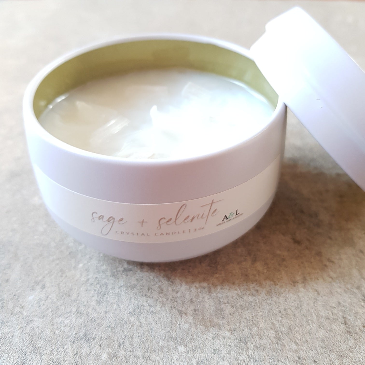 Sage & Selenite Mini Candle