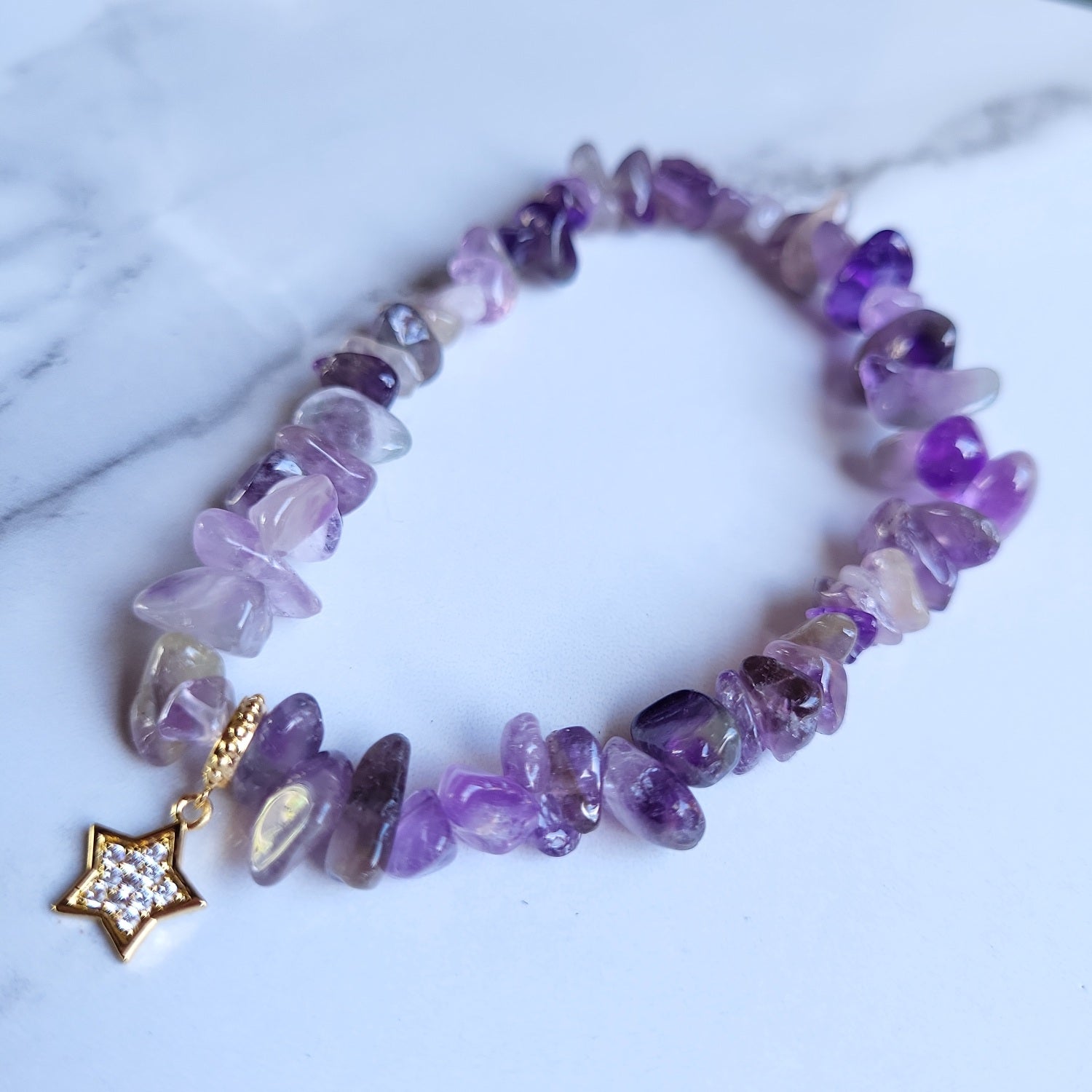 Charm Stretch Bracelet - Amethyst