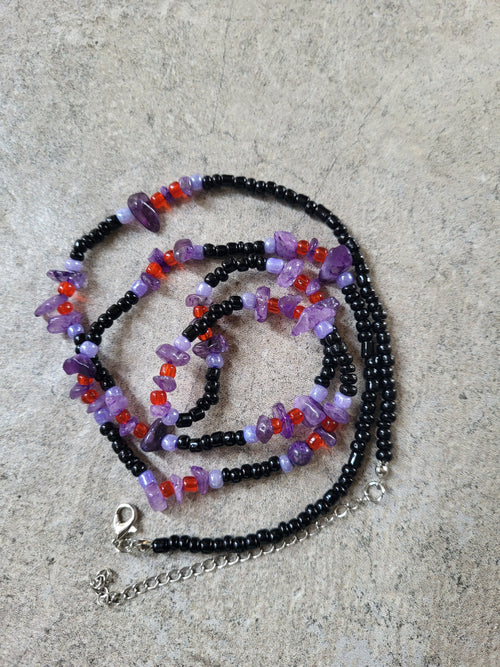 Amethyst & Carnelian waist beads