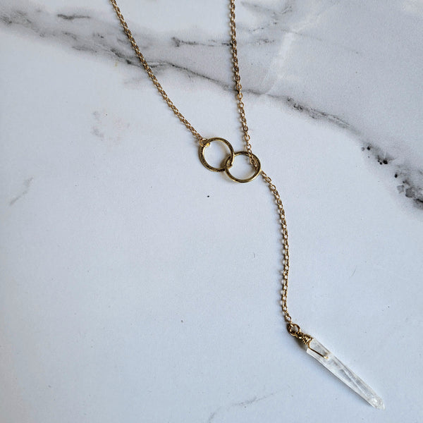 Double loop quartz lariat necklace Arthur & Livingston