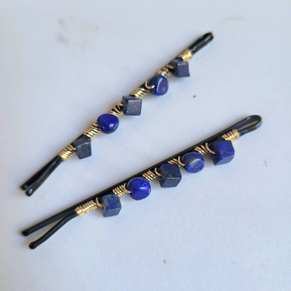 Lapis Lazuli Hair Pins Arthur & Livingston