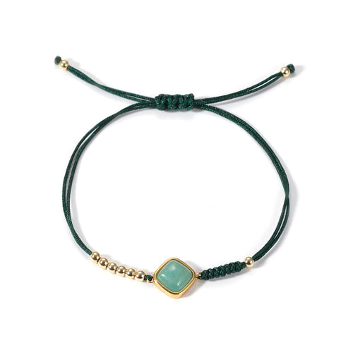 Diamond Amazonite Beaded String Bracelet