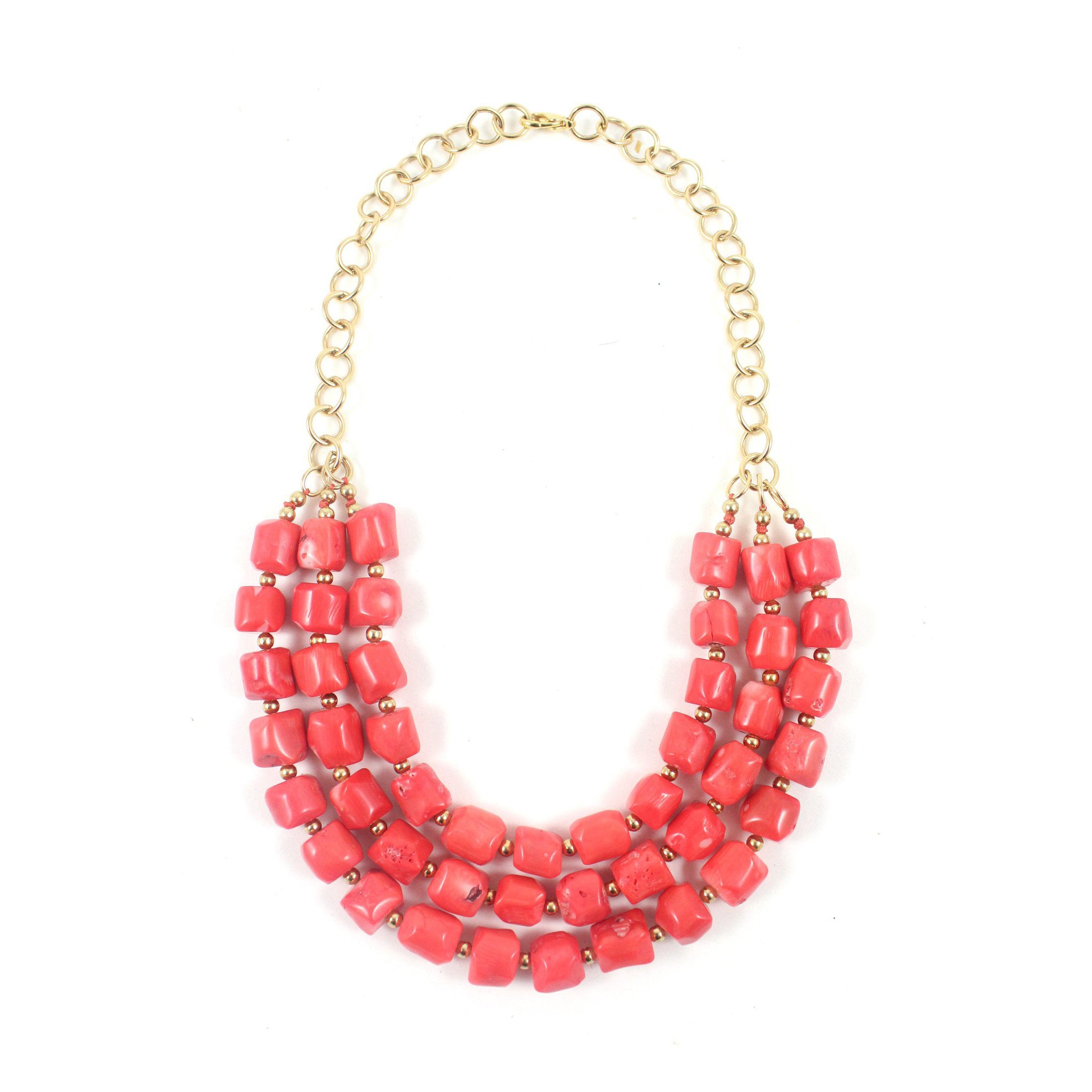 Catalina Necklace- Orange Coral