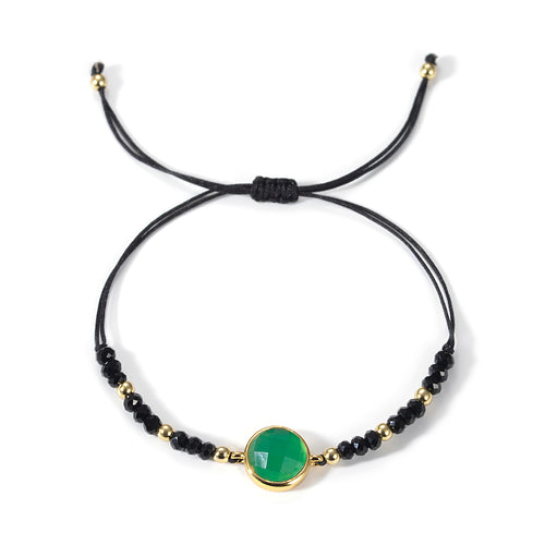 Green Agate Beaded String Bracelet