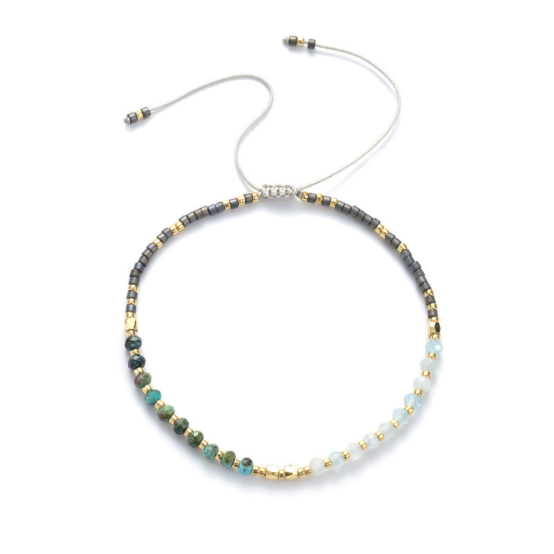 Aquamarine & Turquoise String Bracelet