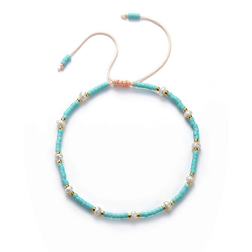 Diamond Amazonite Beaded String Bracelet