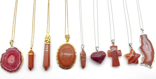 Red & Orange Gemstone Necklaces