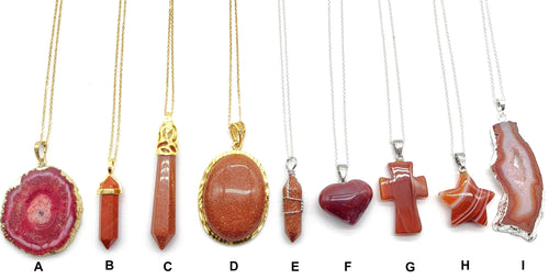 Red & Orange Gemstone Necklaces