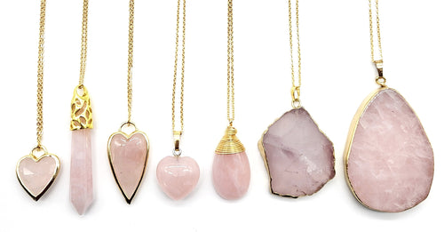 Rose Quartz Gemstone Necklaces