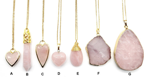 Rose Quartz Gemstone Necklaces