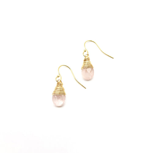 XO Earrings - Rose Quartz