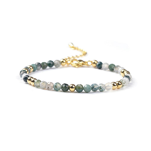 Moss Agate Beaded Bracelet