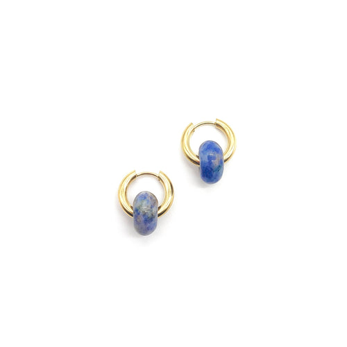 Huggie Hoops- Sodalite