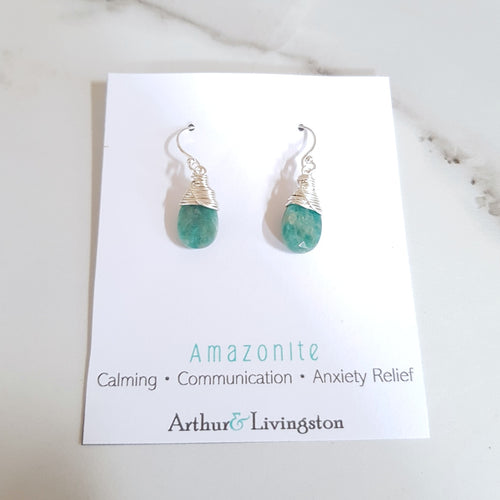 Peace Earrings - Amazonite