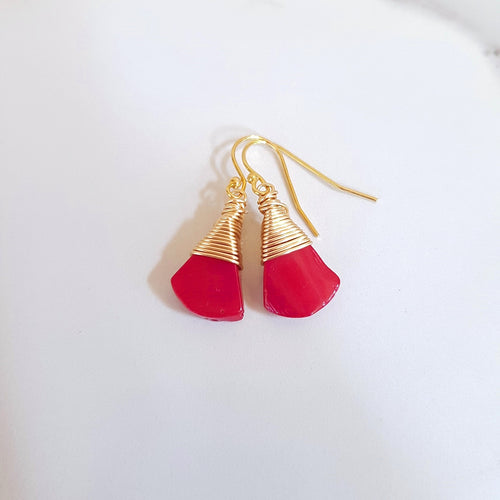 May Earrings - Red Coral
