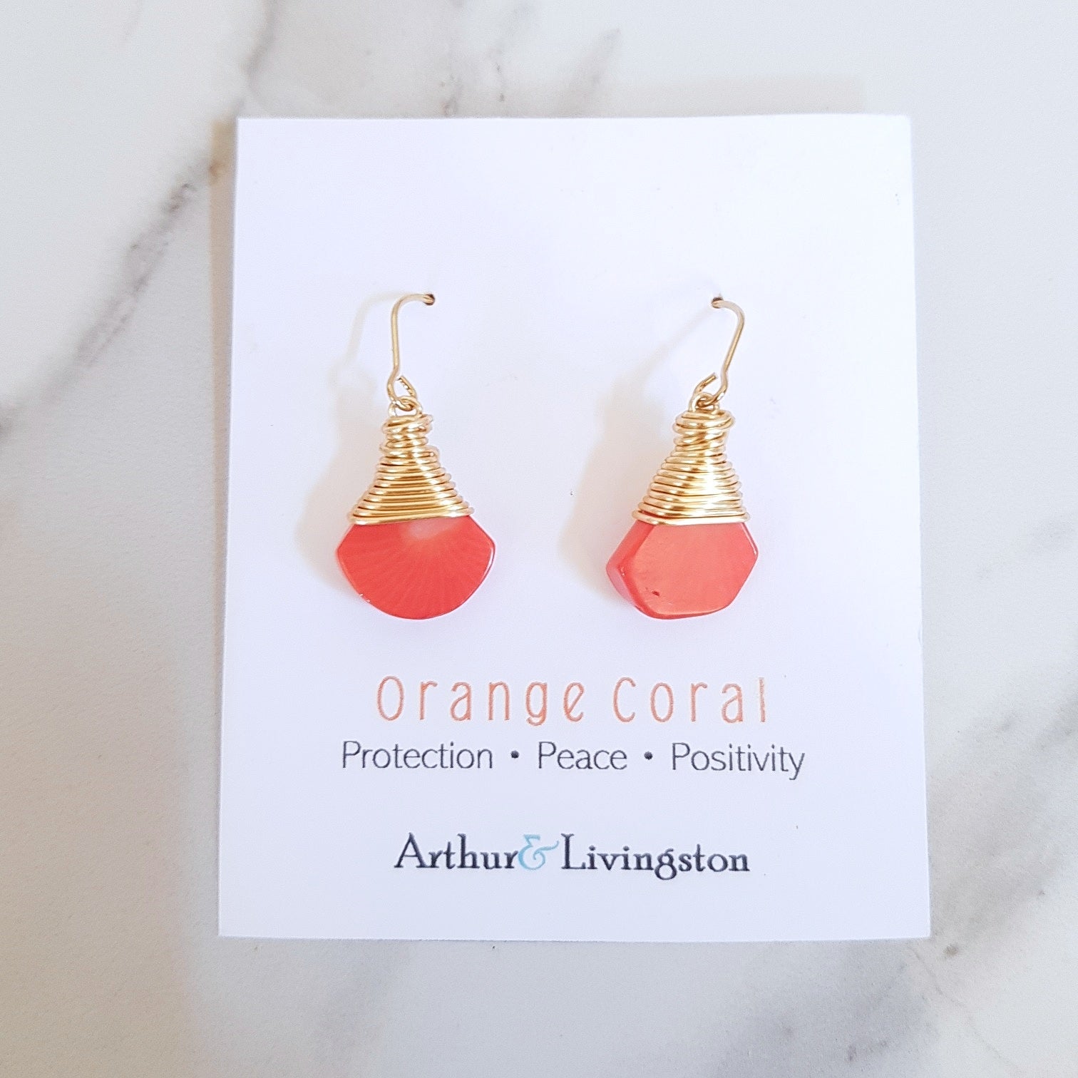 May Earrings - Orange Coral