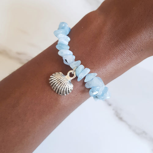 Charm Stretch Bracelet - Aquamarine