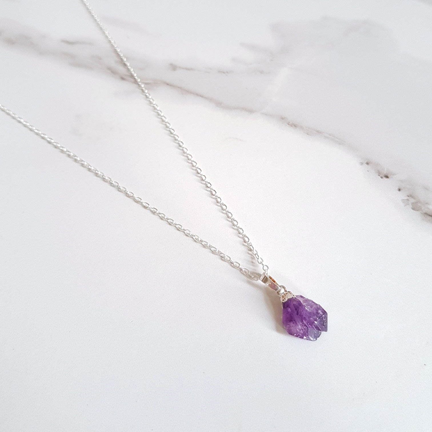 Wise Dainty Necklace - Amethyst