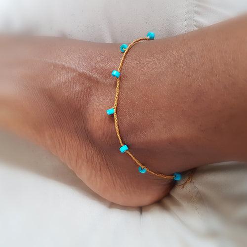 String Anklet - Turquoise