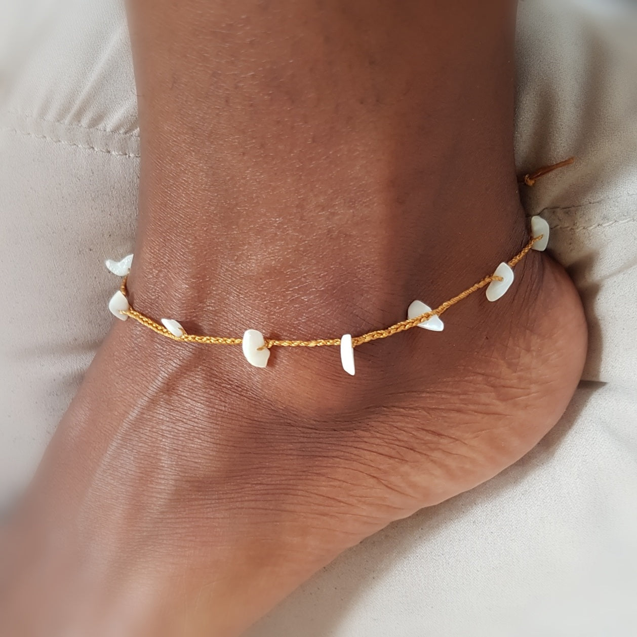 String Anklet - Pearl